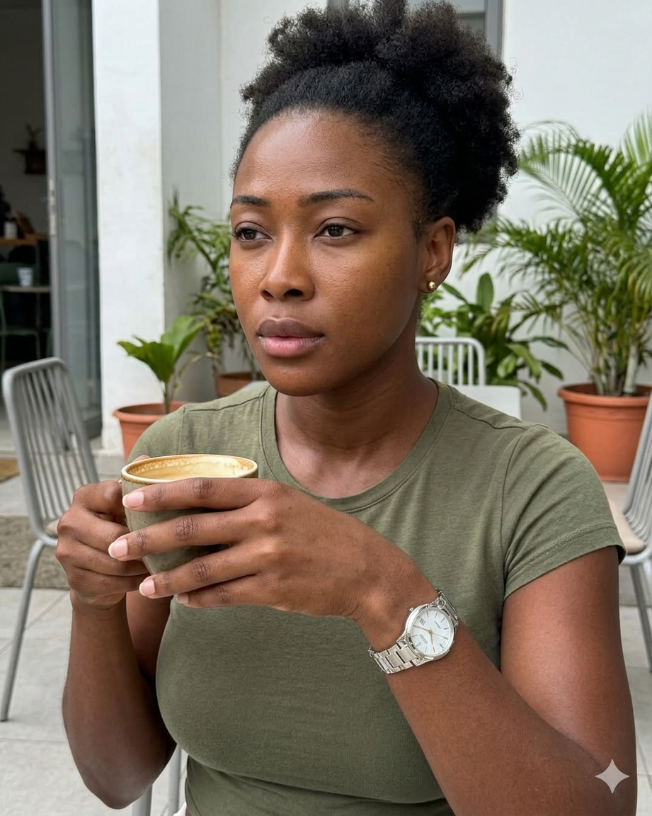 AI generated photo of lady modelling wristwatch